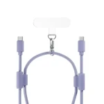Epico šňůrka na telefon s USB-C na USB-C kabelem 80-145cm fialová (9915102200004)
