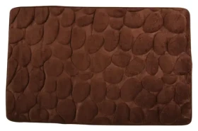 MSV PEBBLES koupelnová předložka 40 x 60 cm hnědá / Polyester, PU pěna / Protiskluzová