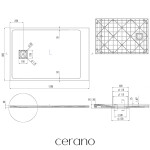 CERANO - Sprchová vanička obdélníková Pablo - SMC/minerální kompozit - strukturovaná ivory - 120x80x3 CER-481378