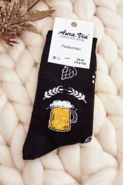 Pánské vzorované ponožky Beer Black 39-42