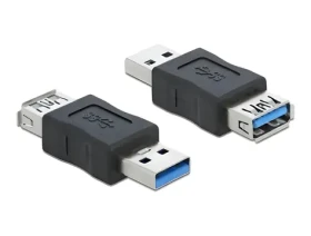 DeLock černá / Adaptér / USB 3.0 Typ-A (M) na USB 3.0 Typ-A (F) / blokace přenosu dat / 900 mA (66497)