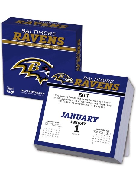 Kalendář Baltimore Ravens NFL 2027 Tischkalender