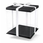 Cake Star Cake Star 4Cake Plastový hranatý box na dorty černý bez stuhy (26 x 26 x 31 cm)