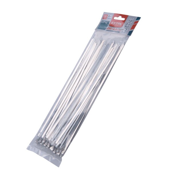 EXTOL PREMIUM 8856276 Pásek stahovací NEREZ, 250 x 4,6mm, balení 50ks