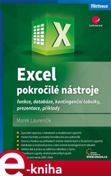 Excel – pokročilé nástroje. funkce, marka, databáze, kontingenční tabulky, prezentace, příklady - Marek Laurenčík e-kniha