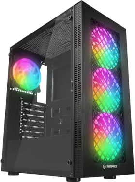 Rampage Plaid V1 černá / Skříň / 4x 120 mm RGB ventilátor / Prosklená bočnice (PLAIDV1)