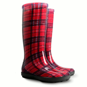 Dámské holínky DEMAR HAWAI LADY PRINT 0076 AD červená kostka 36 0076AD_36