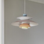 Louis Poulsen Závěsná lampa PH 5 Pastels Blue/Rose/Peach, růžová barva, multi barva, kov