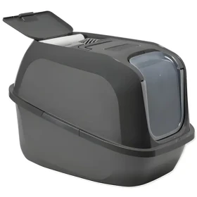 Moderna Mega Deluxe tmavě šedá / Toaleta pro kočky / s krytem / 65,8x48,6x45,8 cm / plast (163-20430)