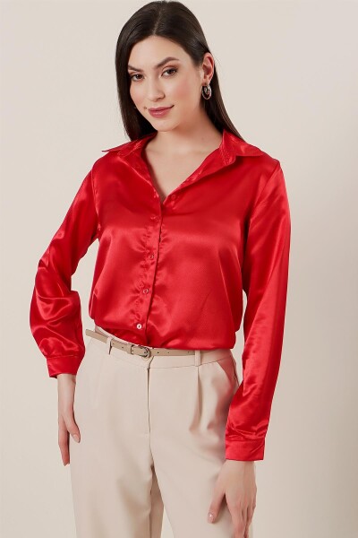 By Saygı Lightly Flowing Satin Shirt