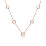 Náhrdelník s jemnými květy Fiora Rose Gold - chirurgická ocel, Zlatá 40 cm + 5 cm (prodloužení)