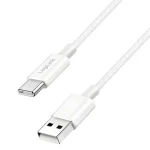 LogiLink USB-A - USB-C bílá / Nylonový kabel / USB 2.0 / 60 W / 1,5 m (CU0322)