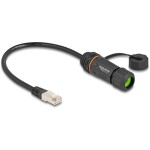 Delock 88147 RJ45 síťové kabely, propojovací kabely CAT 6A S/UTP 0.25 m černá vodotěsné 1 ks