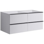 CERANO - Koupelnová skříňka pod umyvadlo s úchytkou Velora - bílá matná, černá úchytka - 138x53x46,5 CER-664888