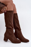 Dámské kozačky HY62-8131 hnědé - FashionStreet 39