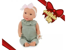LullaBaby Panenka 35 cm v overalu s čelenkou