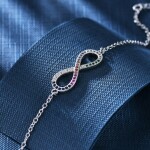 Náramek Rainbow Infinity - nekonečno, Stříbrná 17 cm + 3 cm (prodloužení)