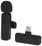 Nedis Bezdrátový klopový mikrofon černá / USB-C / 360° všesměrový / Vypínač / Kabel 1,8 m (MICW110BK)
