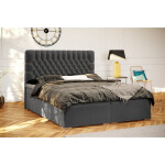Čalouněná postel Celine 120x200, šedá, vč. matrace a topperu