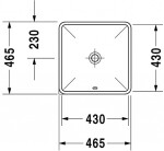 DURAVIT - Starck 3 Umyvadlo vestavné 43x43 cm, bez otvoru pro baterii, bílá 0305430000