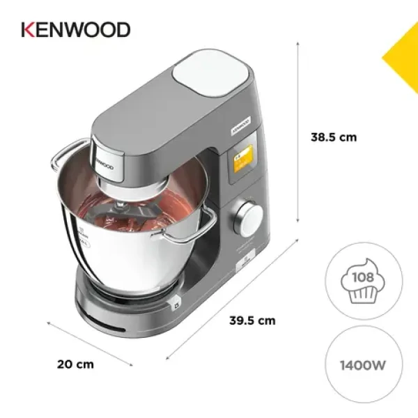 Kenwood Titanium Chef Patissier XL KWL90.244SI šedá / Kuchyňský robot / 1400 W / 13 rychlostí / mísy 5+7 l (100001020627)