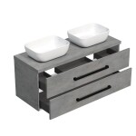 Koupelnová skříňka s černou úchytkou a krycí deskou SAT Cube Way 120x53x46 cm beton mat CUBE46C1203BESAT45 CUBE46C1203BESAT45