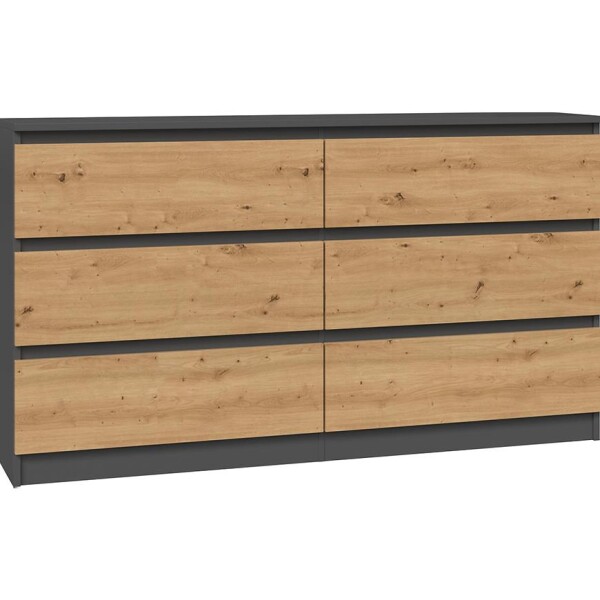 Komoda 140 cm 6S M6 Malwa antracit/artisan