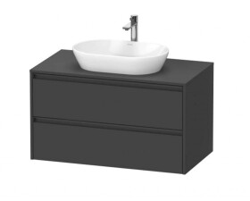 DURAVIT - Ketho.2 Umyvadlová skříňka s výřezem 57x100x55 cm, 2 zásuvky, grafit mat K24896049490000