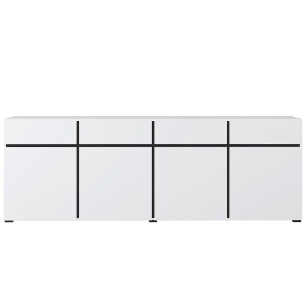 Komoda Cross 4D4S bílá/černá