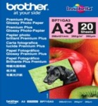 Brother Glossy Photo Paper, foto papír, lesklý, bílý, A3, 260 g/m2, 20 ks, BP71GA3, inkoustový