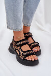Eko Kožené Lehké Sandály Na Platformě Panther Hnědé 36
