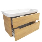 Koupelnová skříňka s umyvadlem SAT Fusion 97,5x53x45 cm dub medový mat SATFUSION2100DMU SATFUSION2100DMU