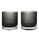 Ferm Living Sklenice Ripple Tumbler Smoked Grey – set 2 ks, šedá barva, sklo, 250 ml