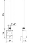 MEXEN - FA-BG8 topná tyč 300 W, černá W957-0300-70