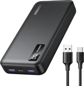 Ugreen PB312 šedá / Powerbanka / 20000mAh / USB-C / rychlé nabíjení / LED displej (25683)