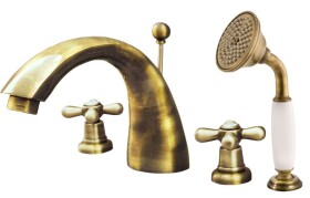 RAV Slezák - MORAVA RETRO - Vanová baterie 4-otvorová, Stará mosaz (Bronz), 3,8" MK169.0SSM