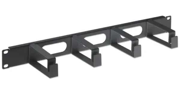 Intellinet černá / Vyvazovací panel / 19" / 1U / 4 plastová oka (711074)