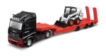 Bburago Haulers construction Kamion M-B Actros Gigaspace s Bobcat nakladačem