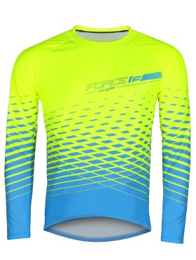 Dres FORCE MTB ANGLE dlouhý rukáv, fluo-modrý