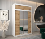 Šatní skříň Abi T1 s nástavcem Barva korpusu: Bílá, Rozměry: 250 cm, Dveře: Dub artisan