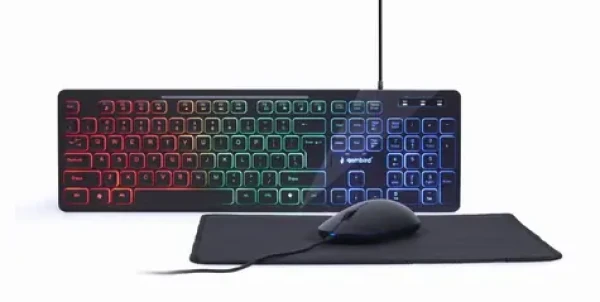 Gembird KBS-UML-01 černá / drátová klávesnice + myš + podložka / US layout / USB-A / 1000 DPI (KBS-UML-01)