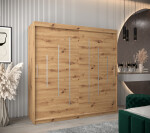 Šatní skříň Abi Y0 Barva korpusu: Dub artisan, Rozměry: 120 cm, Dveře: Černá