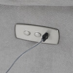 Polohovacíí křeslo s elektrickým ovládáním, potah stříbrná látka