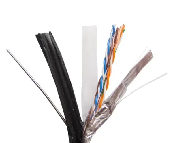 Zircon FTP Cat5e CU černý / Síťový kabel / venkovní závěsný / 305 m / cívka (8594163274818)