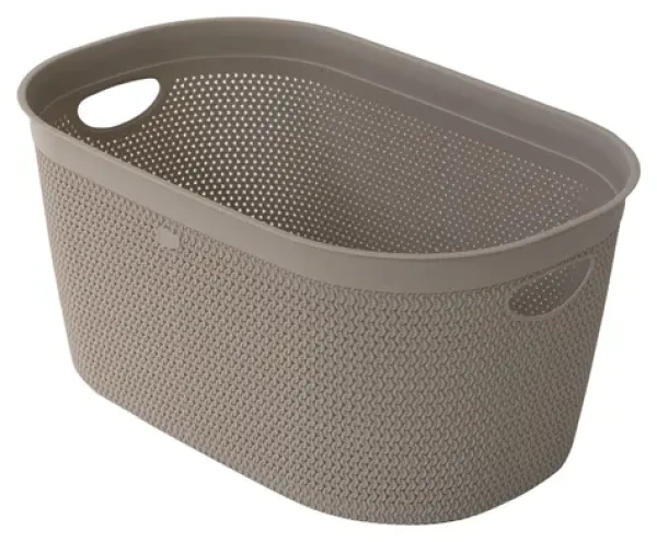 Belli e Forti RATA světle hnědá / Koš na prádlo / plast / imitace ratanu / 60 l