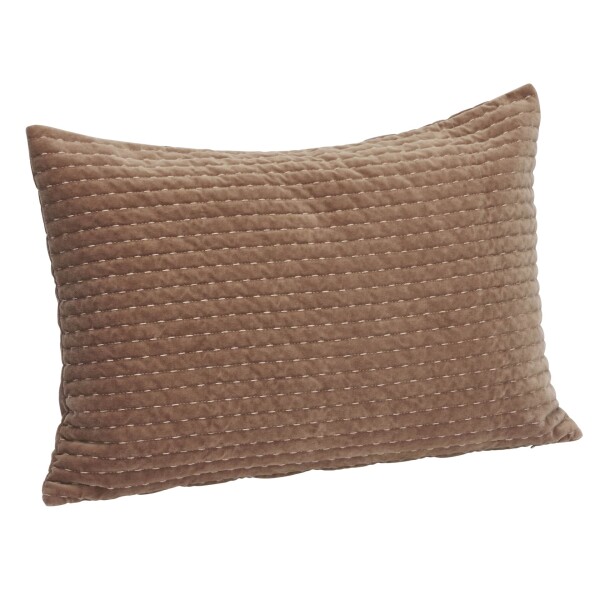 MADAM STOLTZ Prošívaný povlak na polštář Velvet Dusty rose 40 × 60 cm, béžová barva, textil