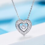 Stříbrný náhrdelník Swarovski Elements Simonita - srdce, Stříbrná 38 cm + 5 cm (prodloužení)