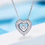 Stříbrný náhrdelník Swarovski Elements Simonita - srdce, Stříbrná 38 cm + 5 cm (prodloužení)
