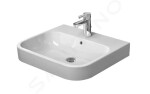 DURAVIT - Happy D.2 Umyvadlo 600x505 mm, s přepadem, s otvorem pro baterii, WonderGliss, bílá 23186000001