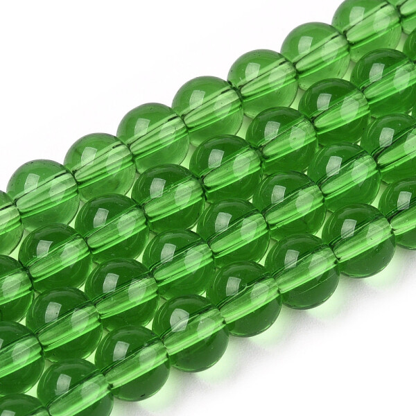 Skleněné korálky - průsvitné - světle zelené - ∅ 4 mm - 10 ks